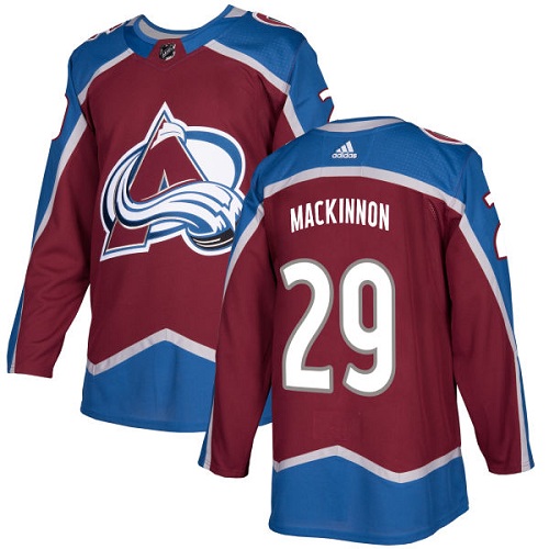 Herren Colorado Avalanche Eishockey Trikot Nathan MacKinnon #29 Authentic Burgundy Rot Heim